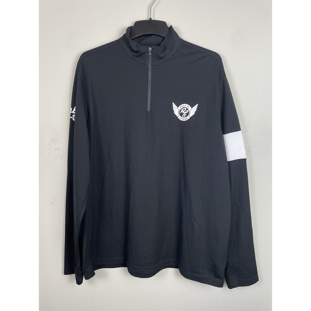 Polo Ralph Lauren Inter-Boro Cycle Series 1/4 Zip Shirt Sz XXL Black Long Sleeve - Picture 2 of 8